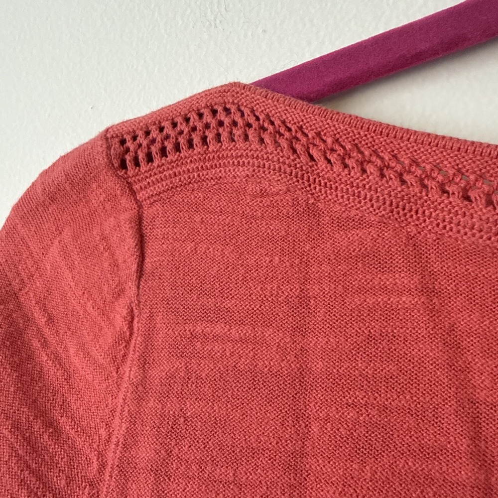 Coral Loft Top Small Business Casual Cottagecore Country Club‎ Vibe 3/4 Sleeve - Picture 3 of 7